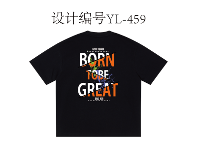 YL-459宇灵白墨烫画/印花/数码直喷/刺绣+哥特暗黑西海岸T恤图案设计+服装定制+服装印花定制图2