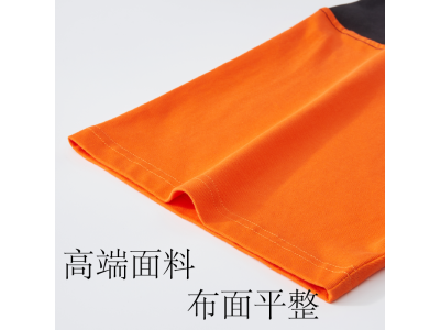 宇灵-拼色-橙色短袖-圆领T恤-230克-双纱精梳纯棉-现货一件代发-嘉谦面料图5