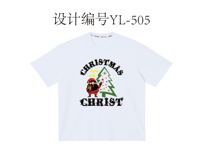 YL-505-圣诞树-白墨烫画/印花/数码直喷/刺绣=T恤图案设计图2