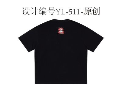 YL-511原创-哥特-骷髅头-暗黑-西海岸-纹身-白墨烫画/印花/数码直喷/刺绣=T恤图案设计图3