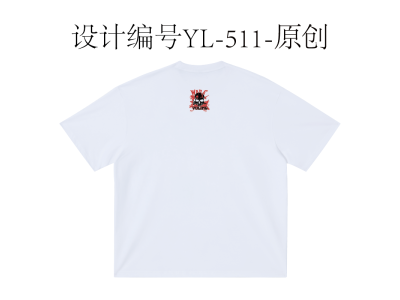 YL-511原创-哥特-骷髅头-暗黑-西海岸-纹身-白墨烫画/印花/数码直喷/刺绣=T恤图案设计图4